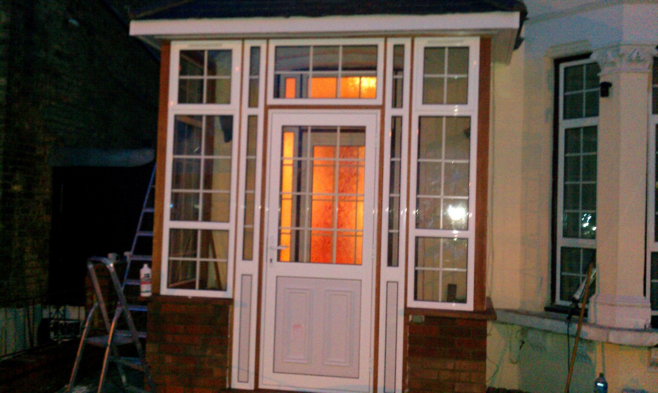 uPVC porch with Georgian bar glazing installed in Southall